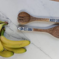 houten slacouverts met print, beschilderde houten slabestek, only natural