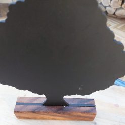 krijtbord tafelhouder, krijtbordje voor op tafel, spreukenbord cadeau, boomvorm krijtbordje