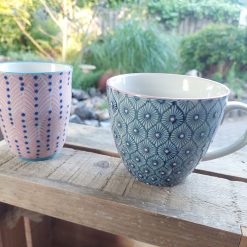 grote mok blauw 500 ml, halve liter mok, koffie en thee mok groot, mokken om te combineren mix & match