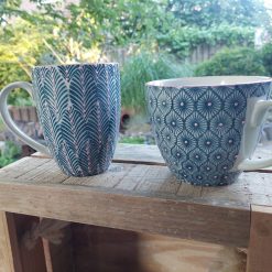 grote mok blauw 500 ml, halve liter mok, koffie en thee mok groot, mokken om te combineren mix & match