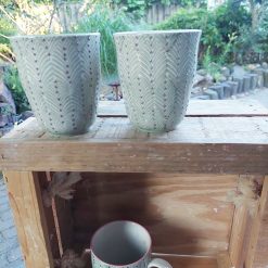 mok zonder oor, mok met voelbaar reliëf patroon, mok zonder oor 300 ml, mix en match servies mokken, stel zelf je servies samen