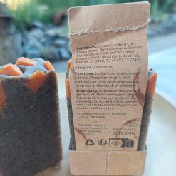 zeep koffiegeur, koffie zeep espresso, zeep cadeauverpakking, cadeau voor koffieliefhebber, blok zeep in koffiegeuren