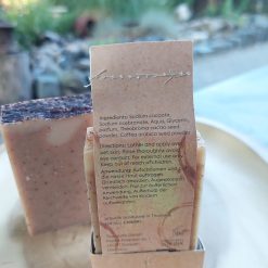 zeep koffiegeur, koffie zeep mokka, zeep cadeauverpakking, cadeau voor koffieliefhebber, blok zeep in koffiegeuren