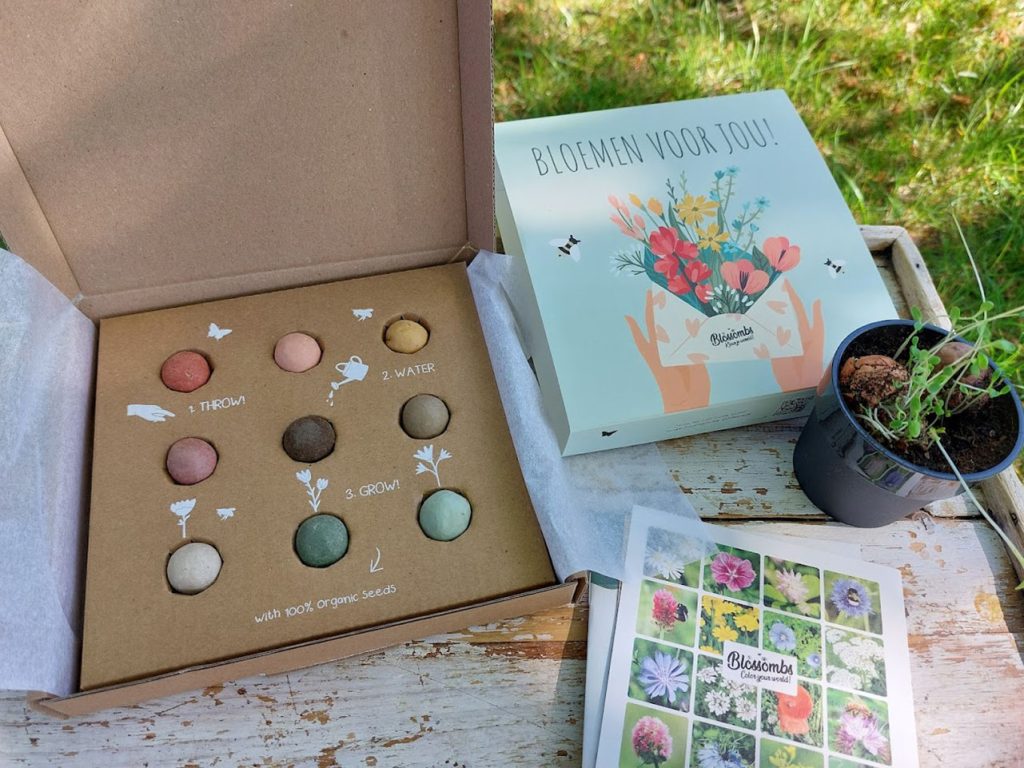 Blossombs bloemen voor jou, zadenmix bommetje, cadeau door de brievenbus, moederdag cadeau