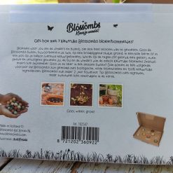 Blossombs giftset, blossombs geluk is een tuintje vol bloemen, cadeau door de brievenbus, bloemzaden mix cadeau, cadeau voor moeder