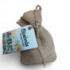cadeautje voor hem en haar, jute zakje met bloembommetjes, blossombs flower bombs, cadeautje juf