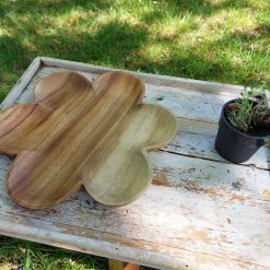 kinta houten bord, bord bloemvorm, ontbijtbord vorm, serveerbord organische vorm, cadeau voor hem of haar