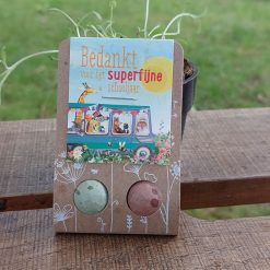 bedankje einde schooljaar, bedankt juf of meester, blossombs zaadbommetje juf of meester