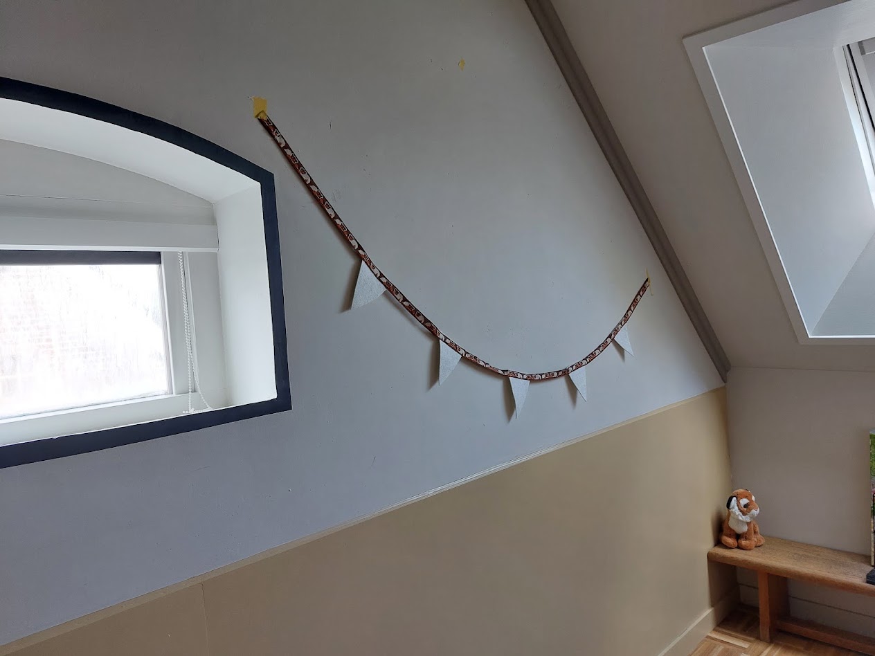 Duurzame vilten vlaggenlijn voor sfeervolle decoratie in de kinderkamer kat