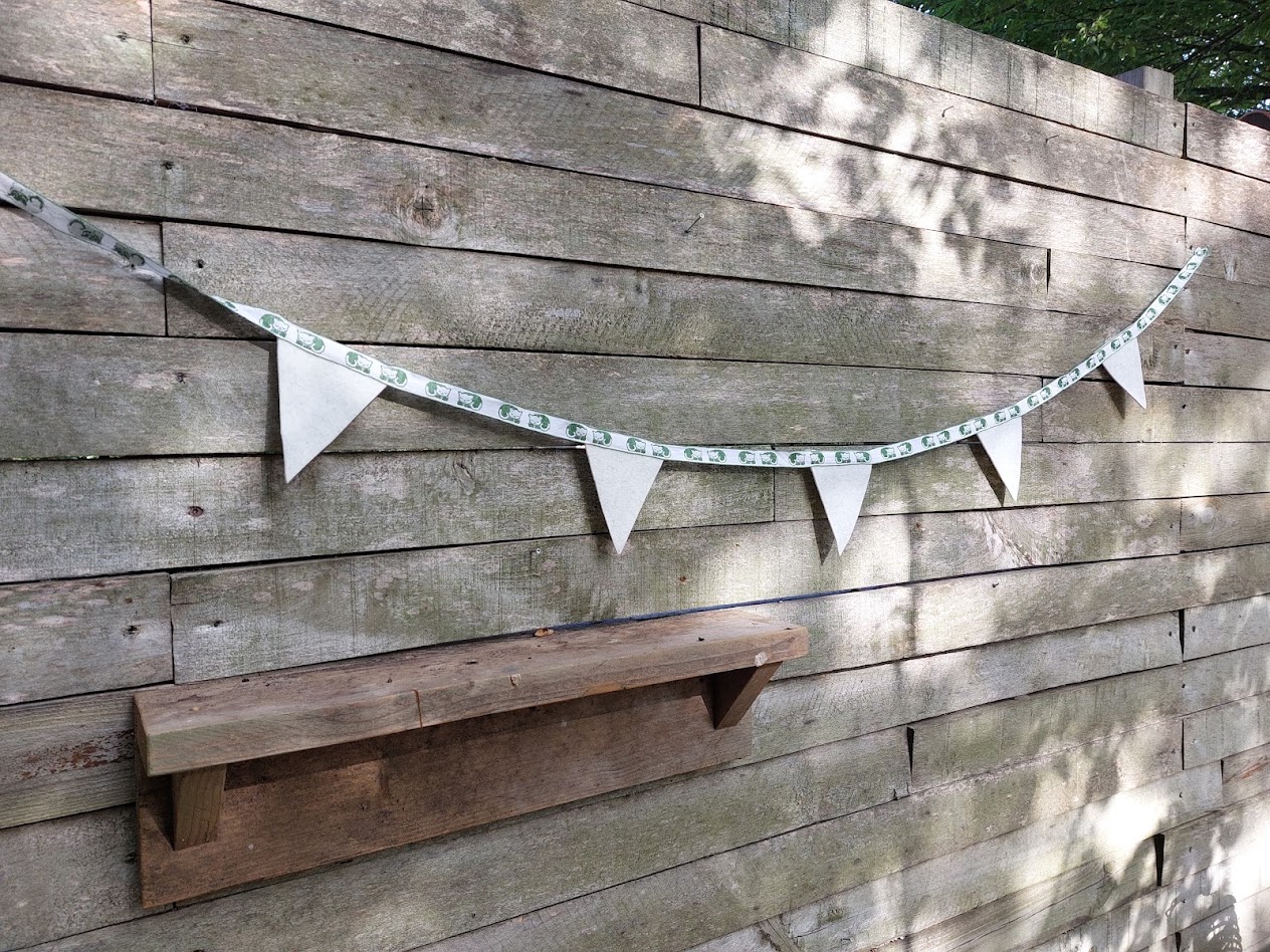 Handgemaakte vilten vlaggenlijn van gerecycled vilt voor babykamer en kinderkamer overzicht