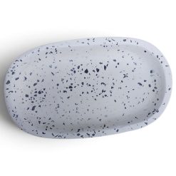 Kinta Stonerazzo zeepschaal zwart wit 14 x 7,5 cm