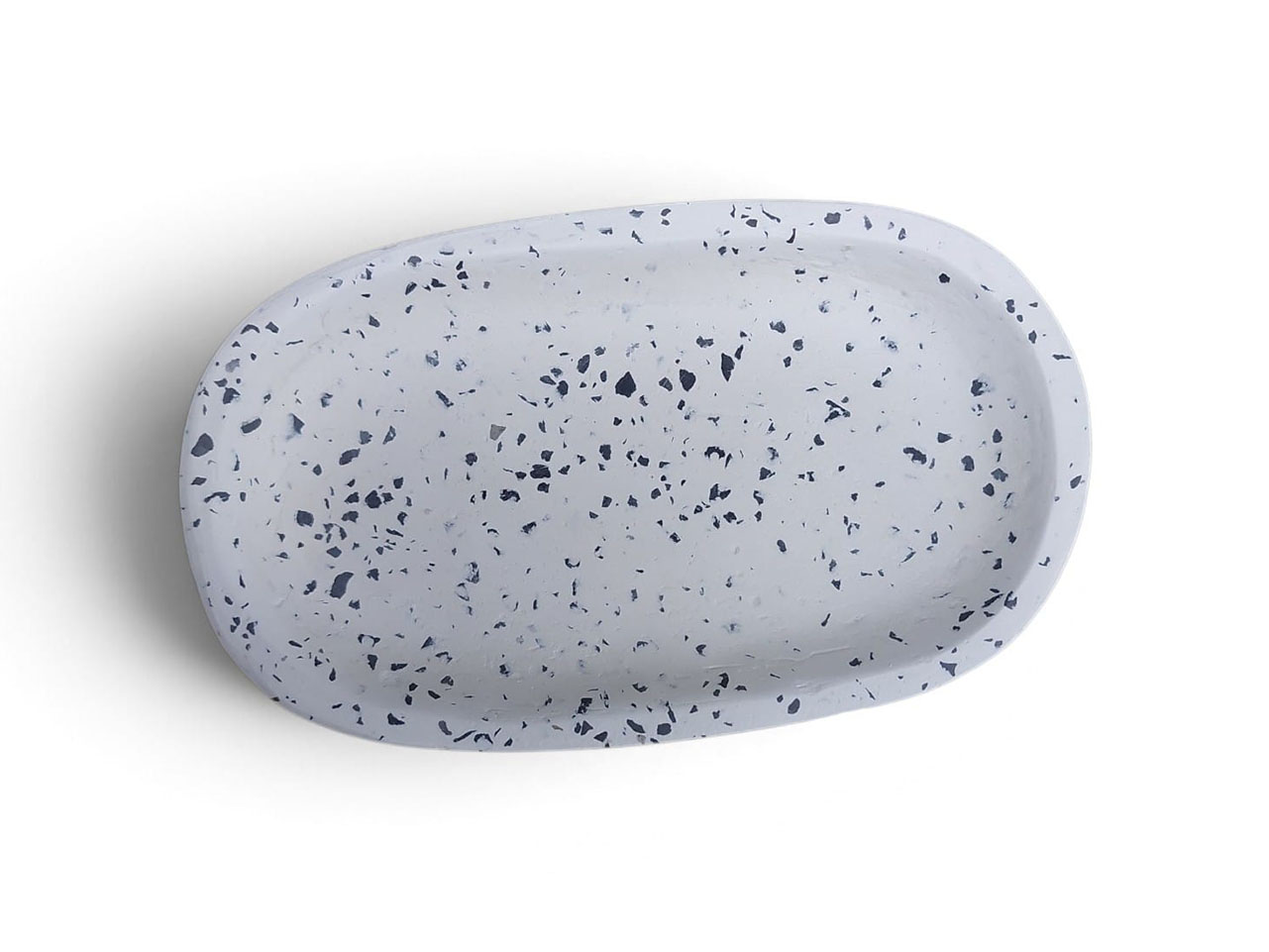 Kinta Stonerazzo zeepschaal zwart wit 14 x 7,5 cm