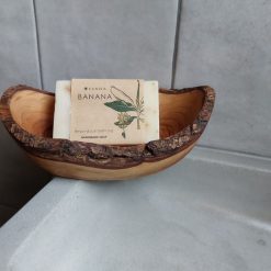 Natuurlijk zeepbakje van karakteristiek olijfhout